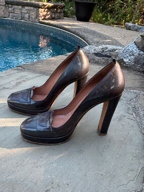 Laurence Dacade Paris Patent Leather Loafer Platform Pumps | IT 37.5 | Italy
